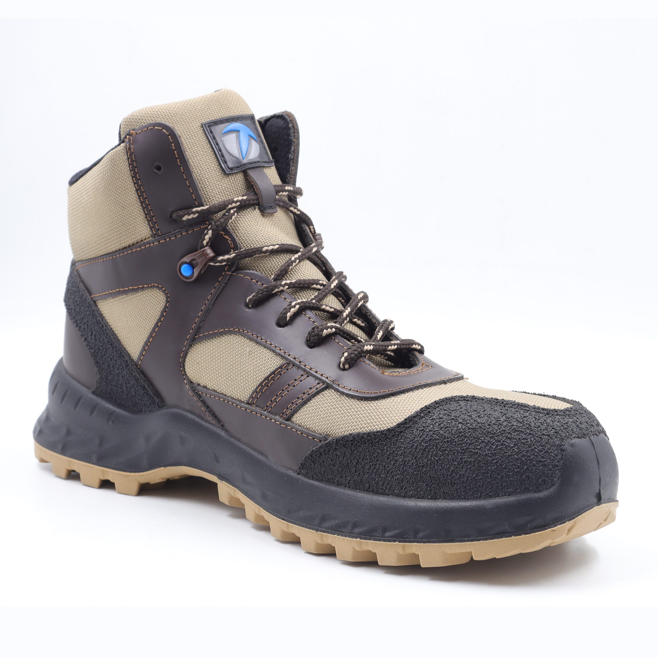 Bota industrial con puntera premium TRT 330 CAFÉ  X MALLA BEIGE