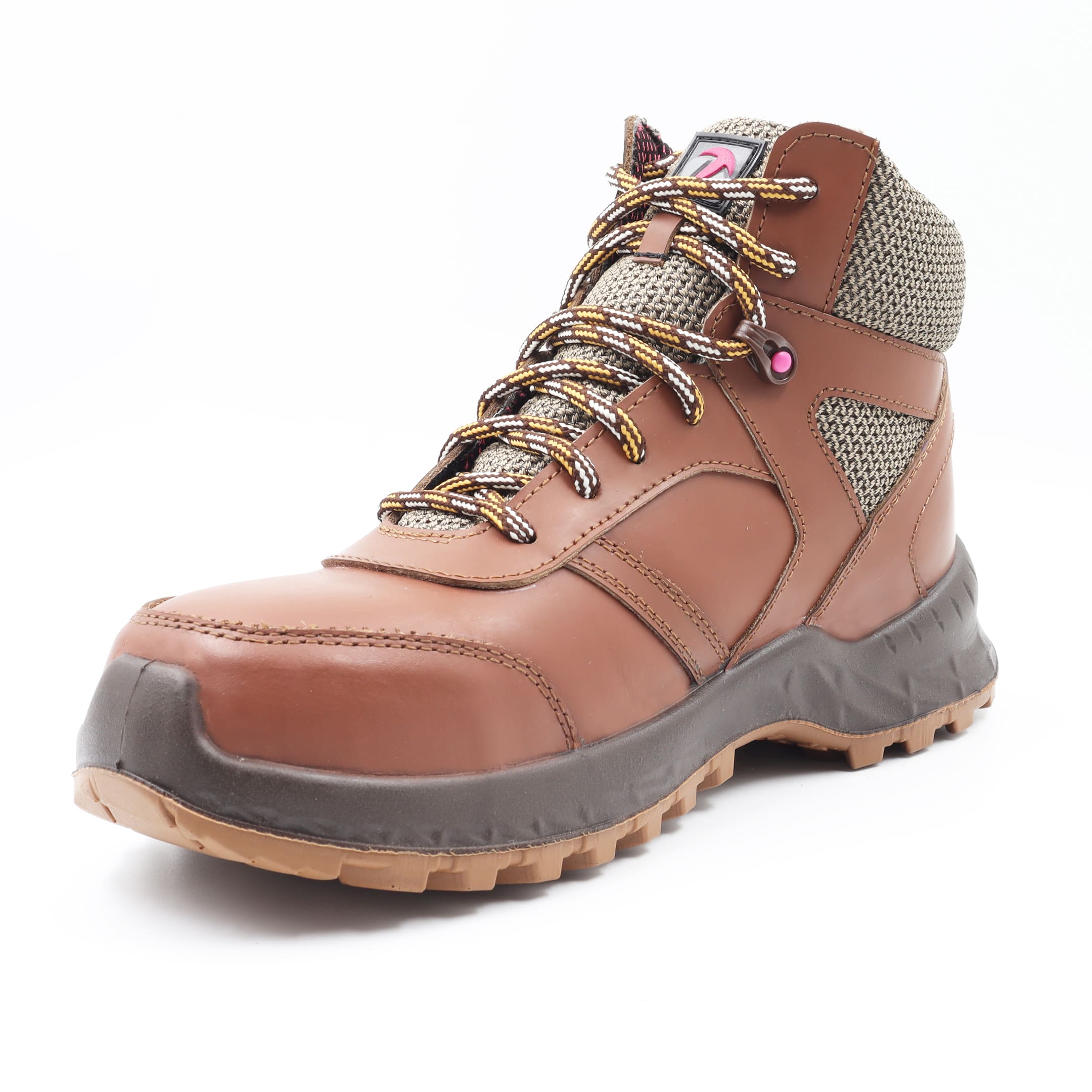 Bota industrial con puntera premium TRT 330 CAFÉ X MALLA DORADA - Imagen 2