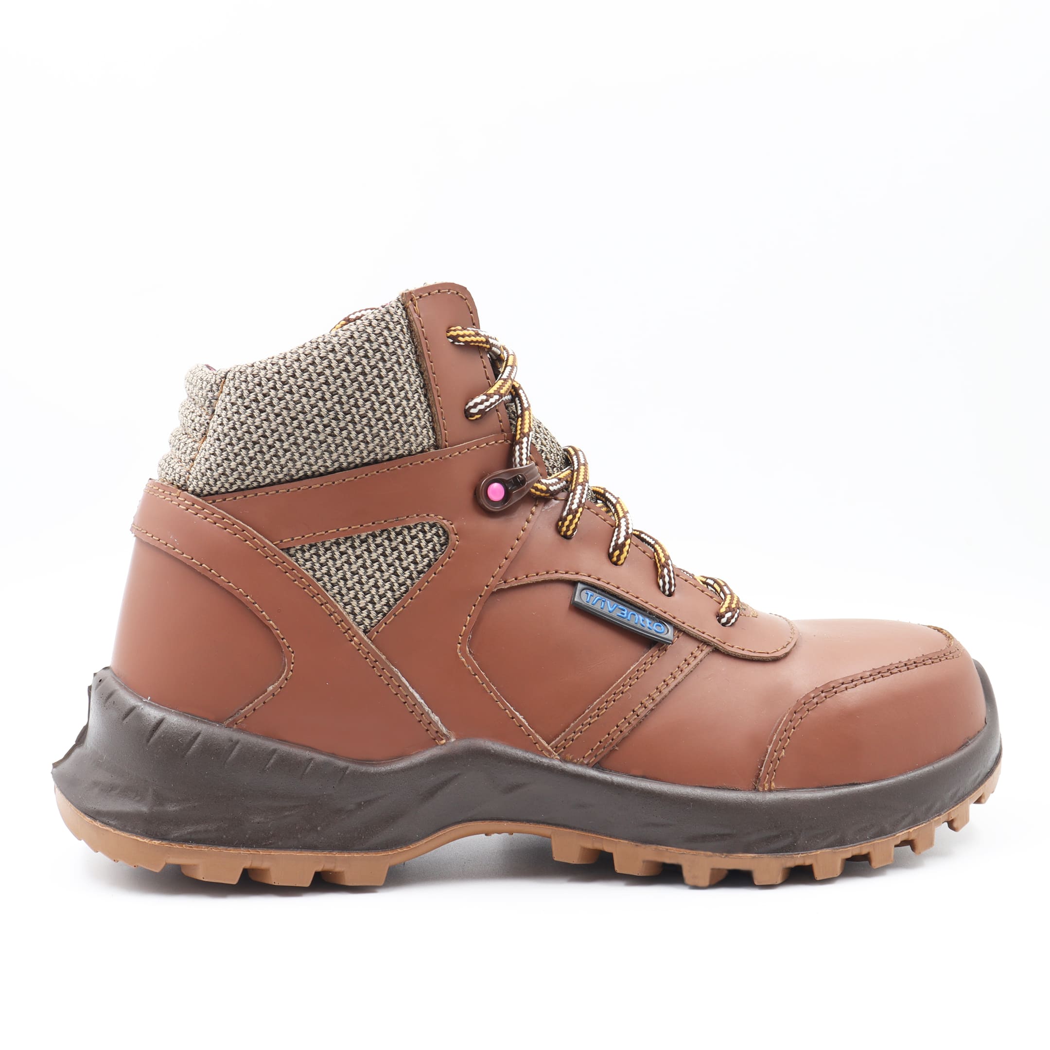 Bota industrial con puntera premium TRT 330 CAFÉ X MALLA DORADA